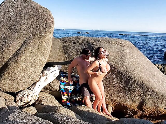 Kissa Sins and Johnny Sins beach sex on vacation