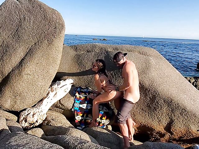 Kissa Sins and Johnny Sins beach sex on vacation