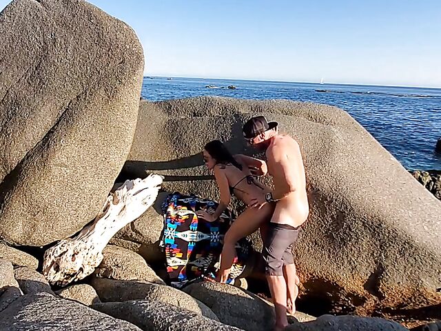 Kissa Sins and Johnny Sins beach sex on vacation