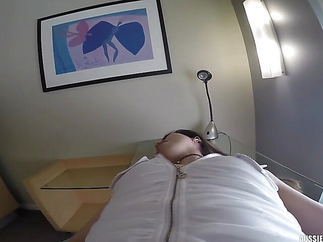 Asian Australian blowjob queen Amy Ling sucking POV