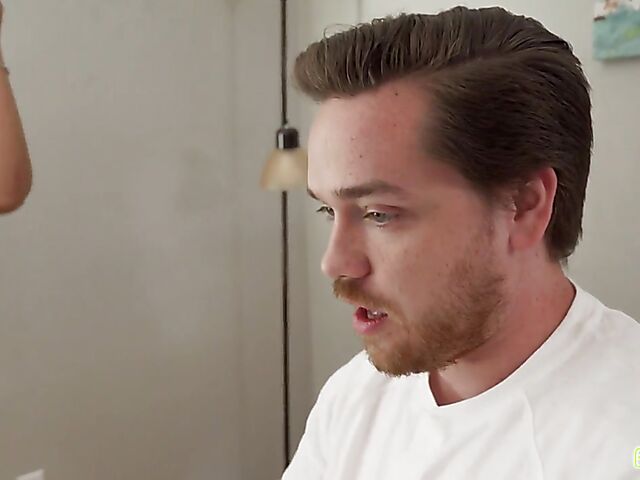 Fuck and blowjob under the table with bad latina stepsis Angelica Cruz