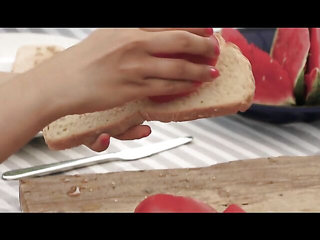 Summer lust in the backyard with asian bikini girl Katana and hot Juan Lucho