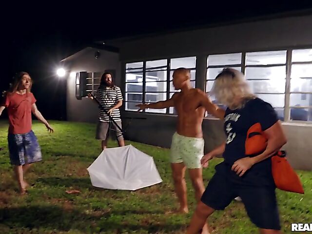 Alex Blake - Teen interracial shoot with Ricky Johnson spied by perverts