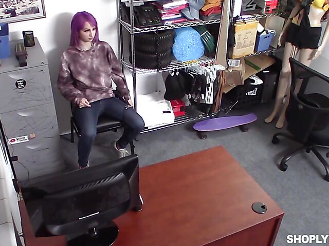 Tattooed alt girl Val Steele is a shoplifter who takes a cock to save her ass