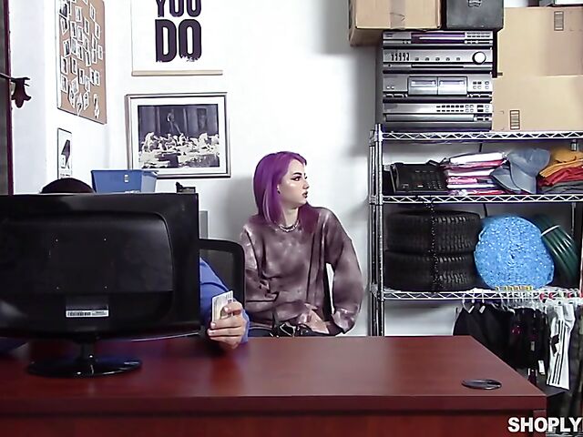 Tattooed alt girl Val Steele is a shoplifter who takes a cock to save her ass