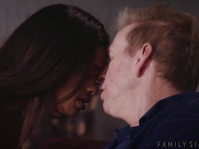 Ebony daughter Scarlit Scandal gets nailed by her white stepdaddy