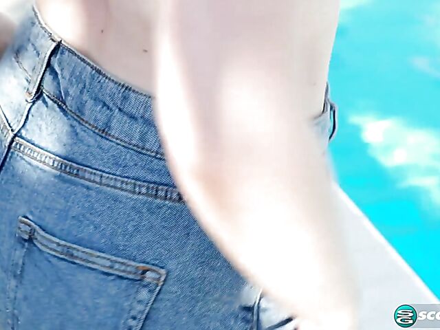 Pale blonde pool solo with Kimberly Vader