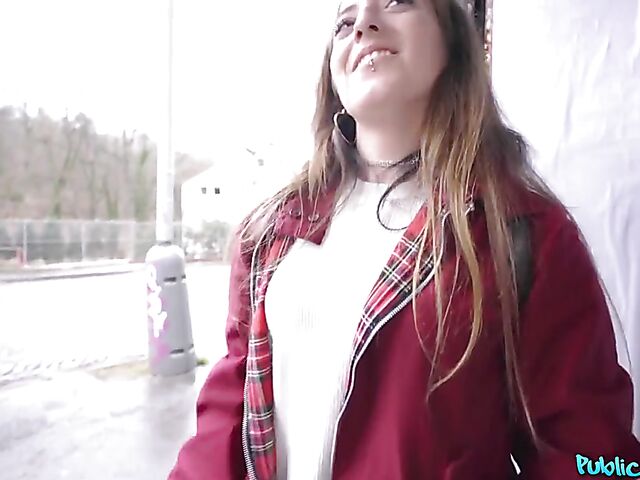 Pantyhose sex in public for cash with Venom Evil