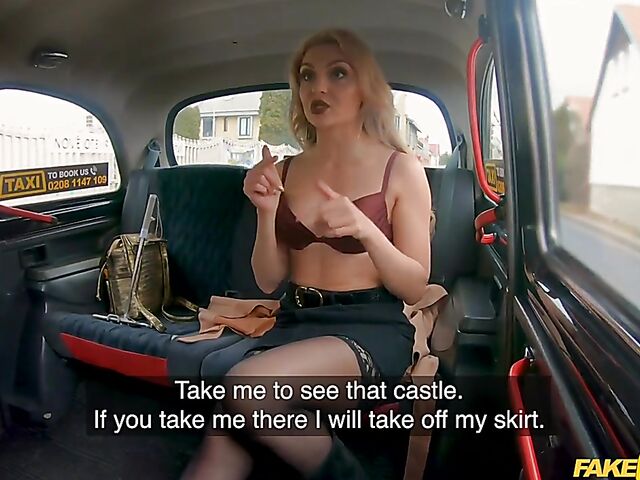 Fake taxi blonde Caty Kiss fucks in stockings