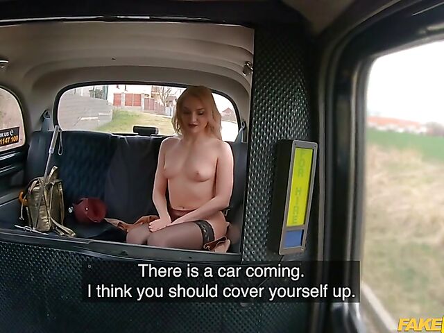Fake taxi blonde Caty Kiss fucks in stockings