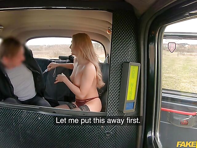 Fake taxi blonde Caty Kiss fucks in stockings