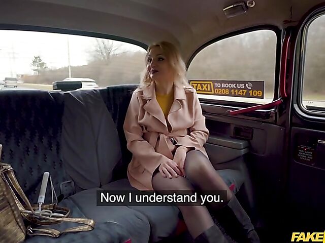 Fake taxi blonde Caty Kiss fucks in stockings