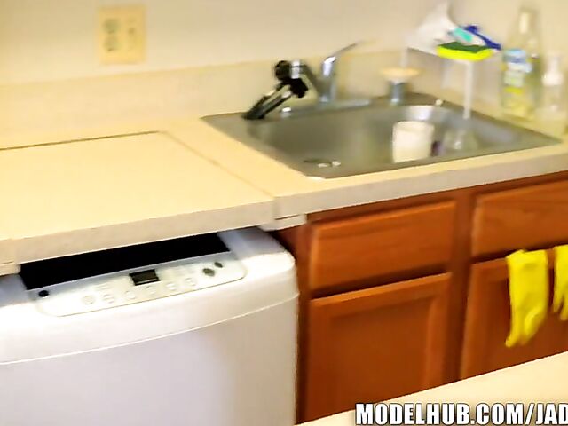 Fresh cum all over her huge black booty