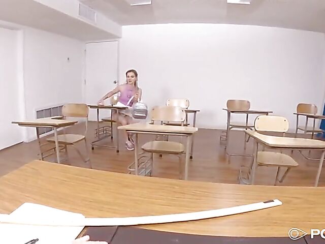 Hot POV in the classroom with naughty student Bella Rose