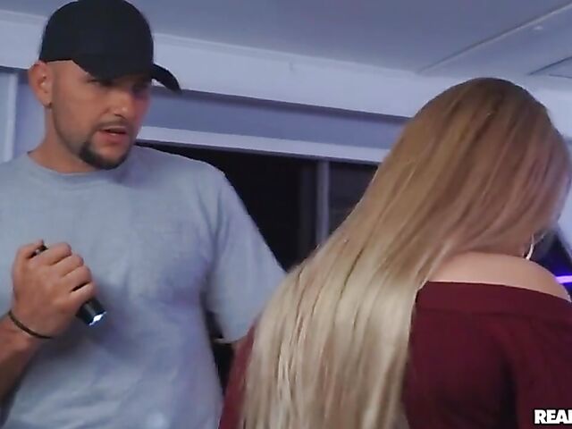 Femdom blowjob in leather with Kyler Quinn and boat sex with Sloan Harper