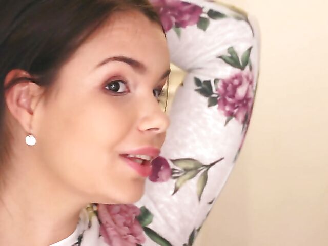 Busty natural cutie Sofia Lee entertains a lucky guy