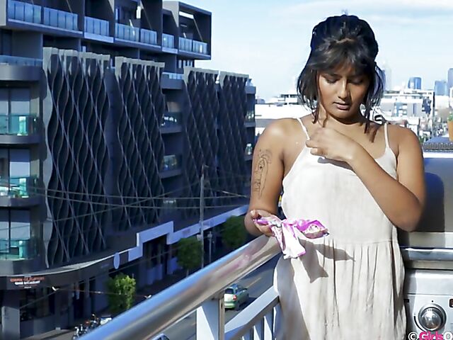 Australian indian solo girl Rhea fingering and toying herself