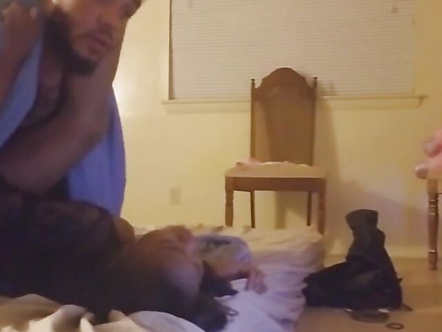 Black amateur couple passionately fucking at home