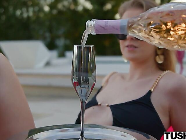 Elya Moore - Tushy anal by the pool with a bikini girl