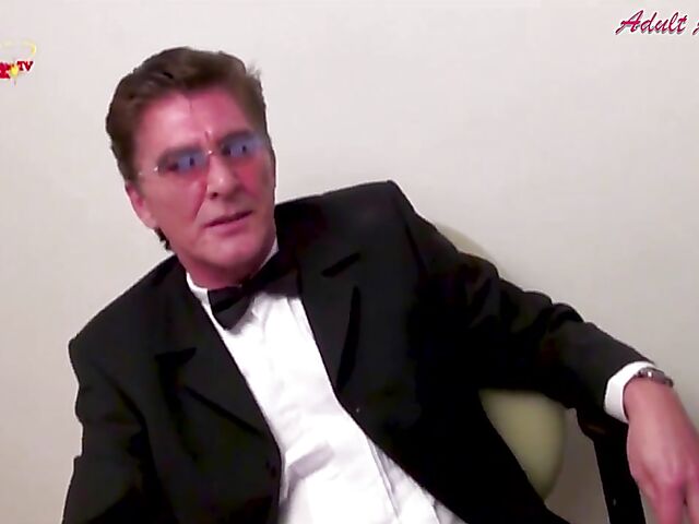 Casting threesome with new British slut Ashleigh