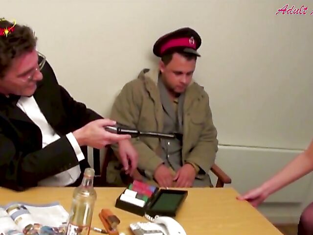 Casting threesome with new British slut Ashleigh