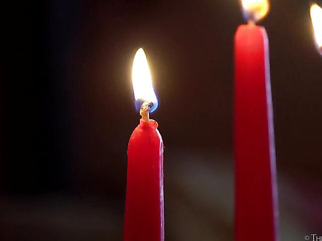 Sophia D - Girl in white stockings masturbation with a candle