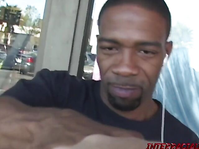 Aline gets picked up for her first BBC threesome with Blackzilla