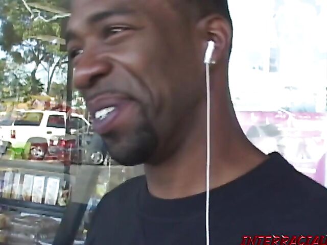 Aline gets picked up for her first BBC threesome with Blackzilla