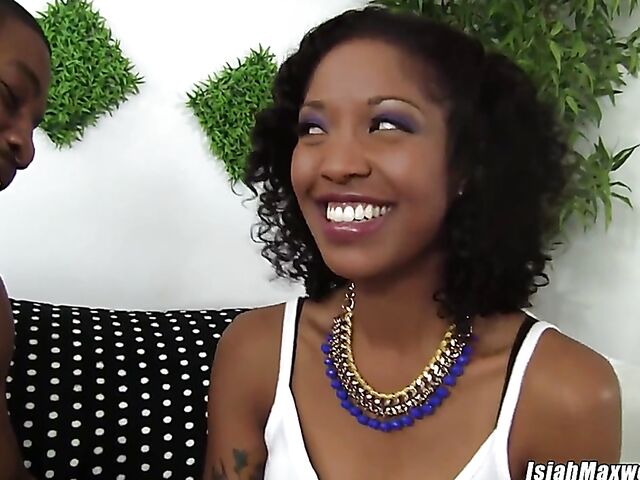 Isiah Maxwell's black cock in Lotus Lai's black pussy