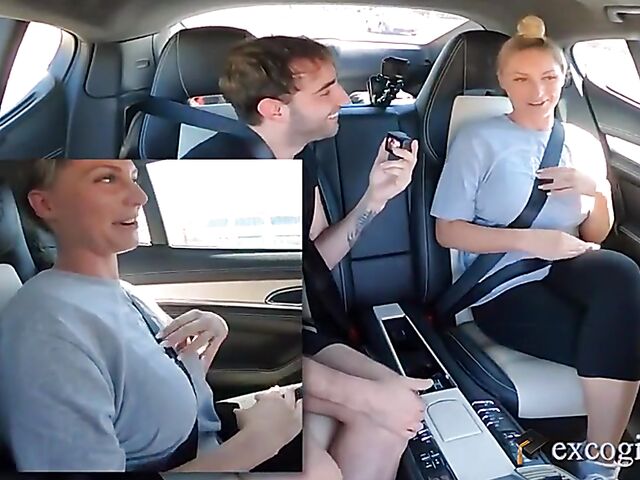 Sex in car and more fun in bed with big breasted blonde Kayley Gunner