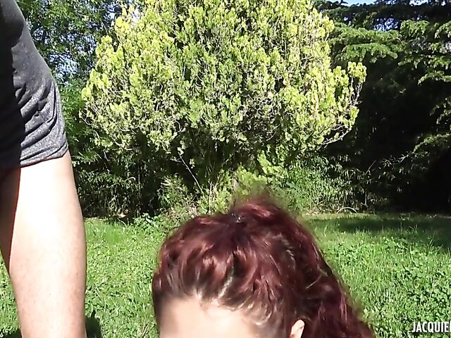 Outdoor quickie with 30-year-old French redhead Dana
