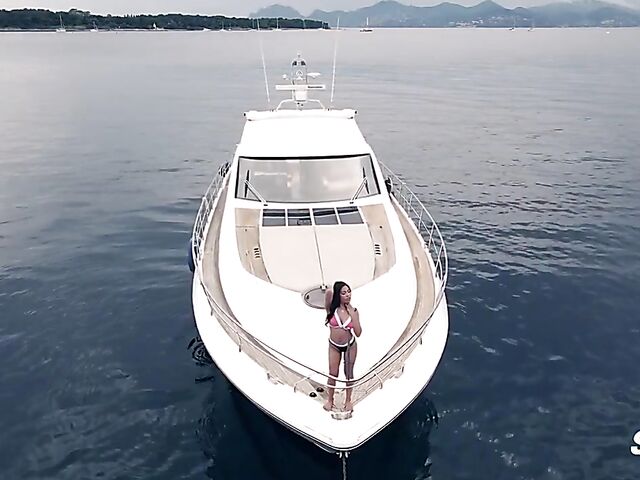 Boat sex on the river with two bikini babes Polly Pons and Kitana Lure