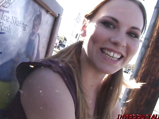 White slut Nykole gets talked into fucking her first big black cock