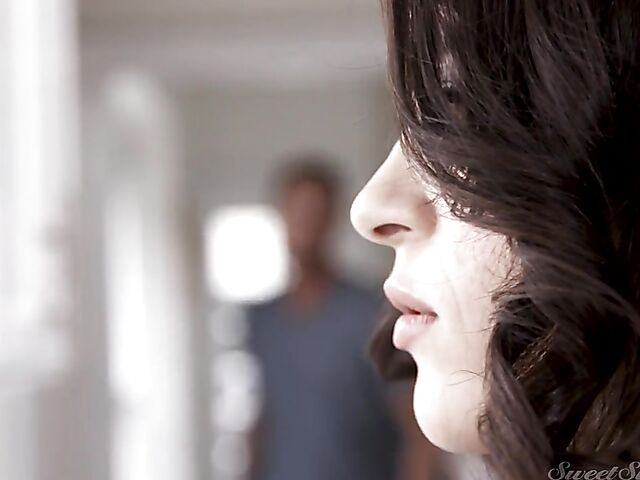 Sexy young ebony Scarlit Scandal gets cum on ass with a white guy