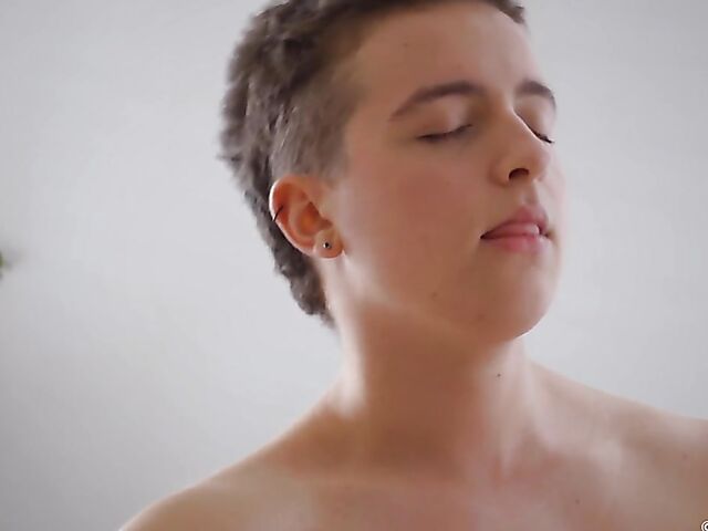 Hairy pantyhose masturbation with short-haired Stone Silver