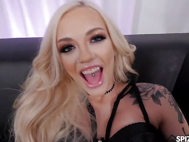 Alex Grey - POV blonde in black stockings and boots