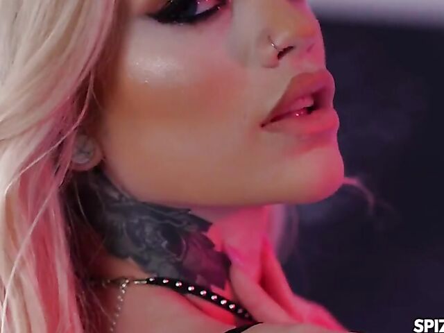 Alex Grey - POV blonde in black stockings and boots