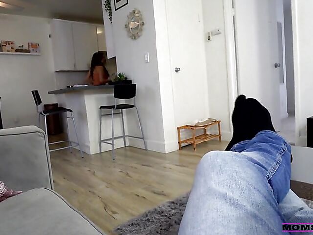 Mom Krissy Lynn POV with her stepson's black meat pole