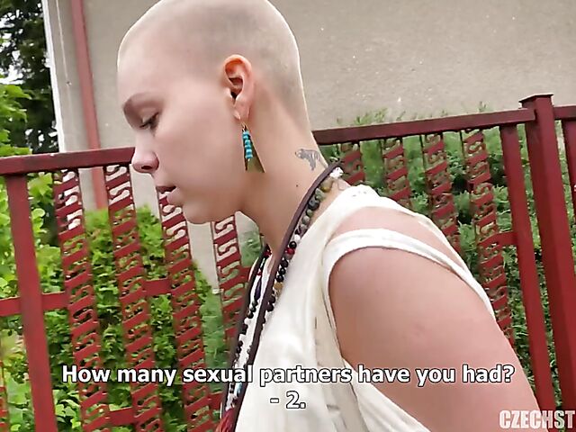 Mud sex for money POV with Czech bald head girl Laura