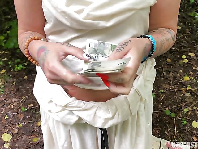 Mud sex for money POV with Czech bald head girl Laura