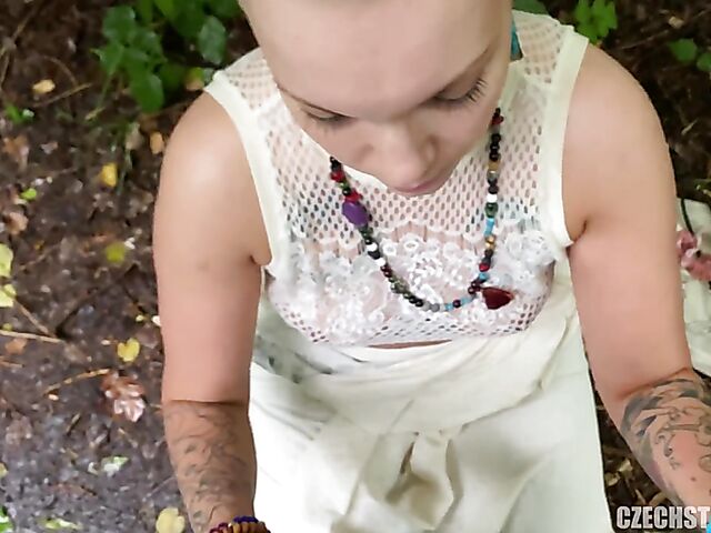 Mud sex for money POV with Czech bald head girl Laura