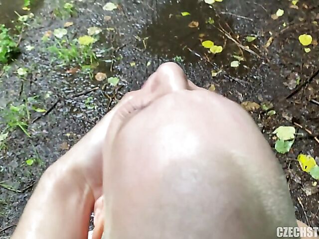 Mud sex for money POV with Czech bald head girl Laura