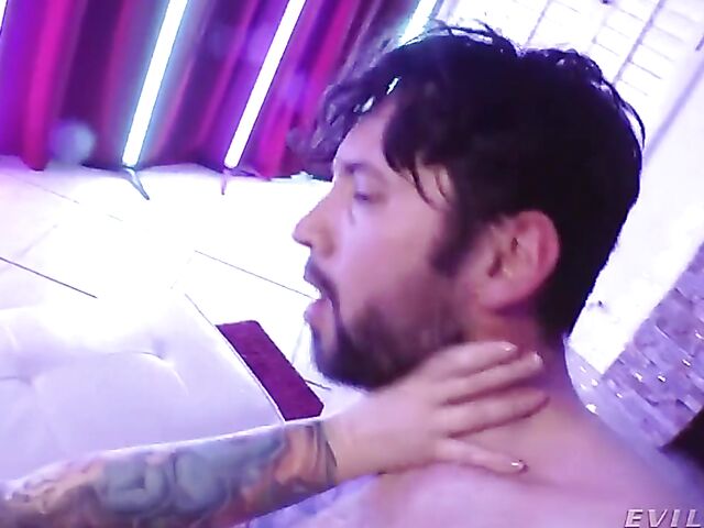 Hardcore DP with tattooed slut Ivy Lebelle