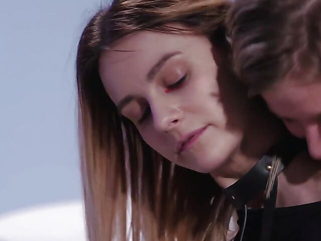 Lesbian gamer girls in pantyhose Sarah Kay and Adelle Unicorn use a strapless dildo