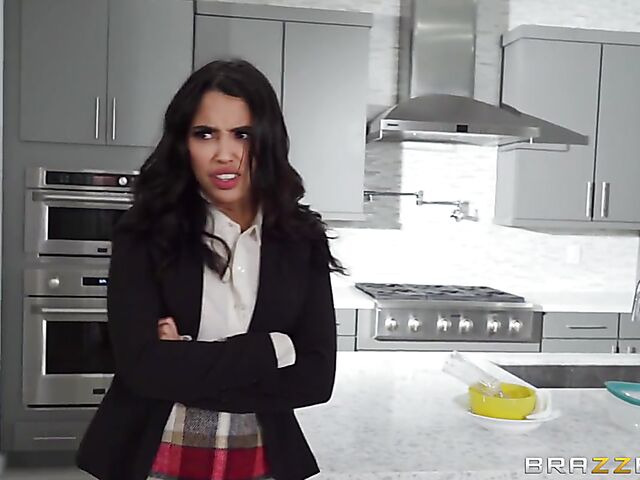 Latina threesome with Vanessa Sky and Serena Santos sharing the tutor