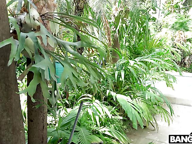 Valerie Kay flaunts her big bikini ass by the pool and fucks a lucky dude