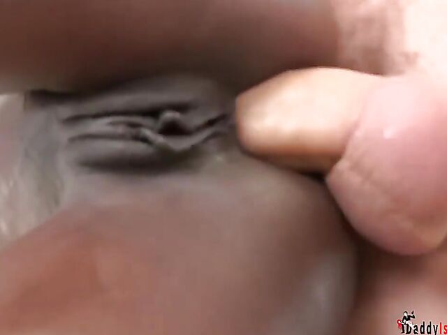 Ana Foxxx - Black girl interracial anal with two super horny white guys