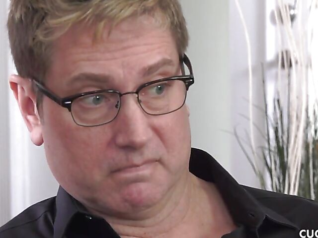 Tied cuckold humiliation with slim Angelina Diamanti fucking another guy in her hot lingerie