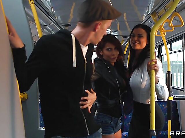 Danny D threesome on the bus with Madison Ivy and Jasmine Jae