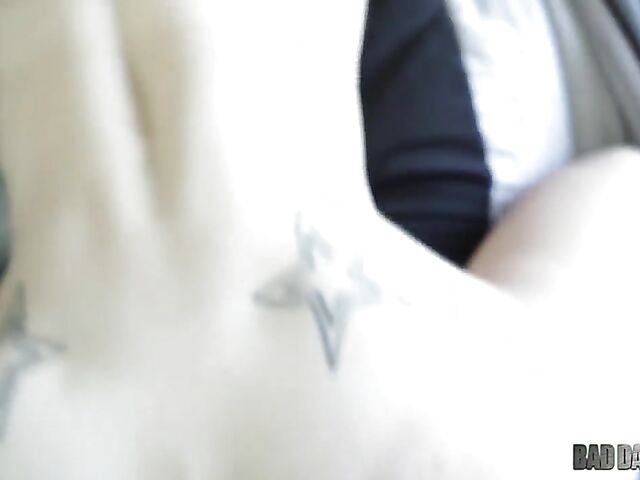 Stepdaughter Lacey Channing comes to daddy for a good POV fucking in his bed